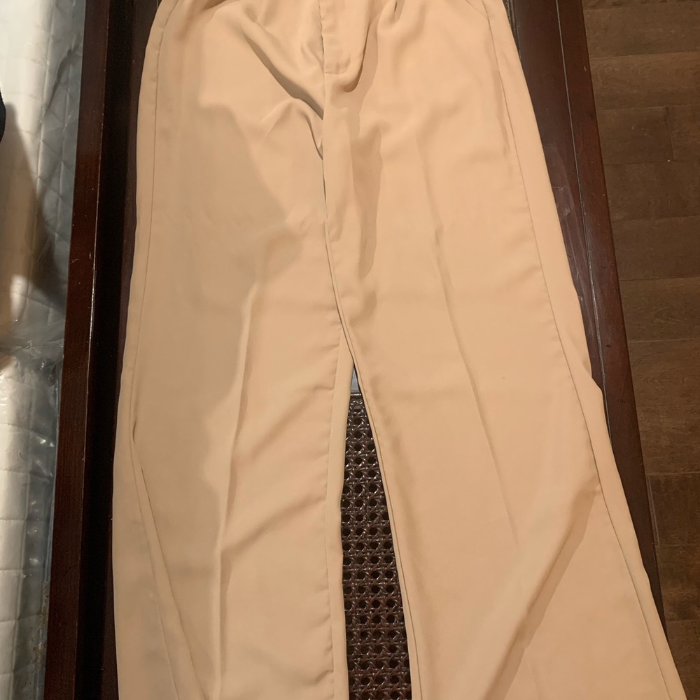 SHEIN Tan Straight Leg Pants Classic Style